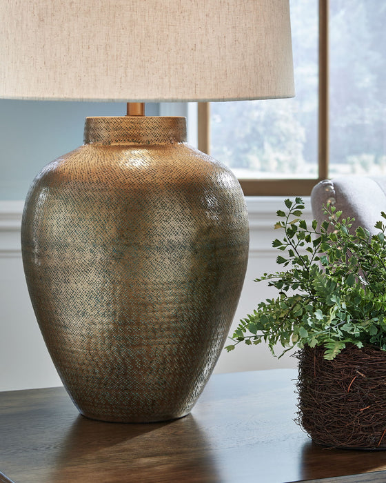 Madney - Metal Table Lamp - Antique Gold Finish – Table Lamps by Signature Design by Ashley® at Furniture Wholesale Plus , Nashville furniture store