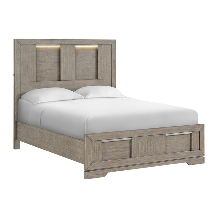 Kelis - 4 Piece Bedroom Set With Queen Panel Bed And LED - Gray – 4 Piece Bedroom Sets by Elements International at Furniture Wholesale Plus , Nashville furniture store
