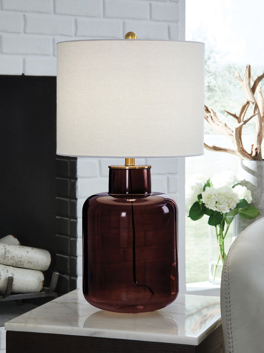 Mette - Glass Table Lamp - Brown / Gold Finish – Table Lamps by Signature Design by Ashley® at Furniture Wholesale Plus , Nashville furniture store