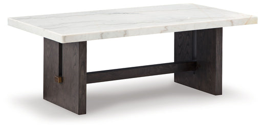 Burkhaus - Rectangular Cocktail Table - White / Dark Brown – Cocktail Tables by Signature Design by Ashley® at Furniture Wholesale Plus , Nashville furniture store