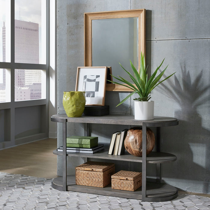 Modern View - Sofa Table - Gauntlet Gray – Sofa Tables by Liberty Furniture at Furniture Wholesale Plus , Nashville furniture store