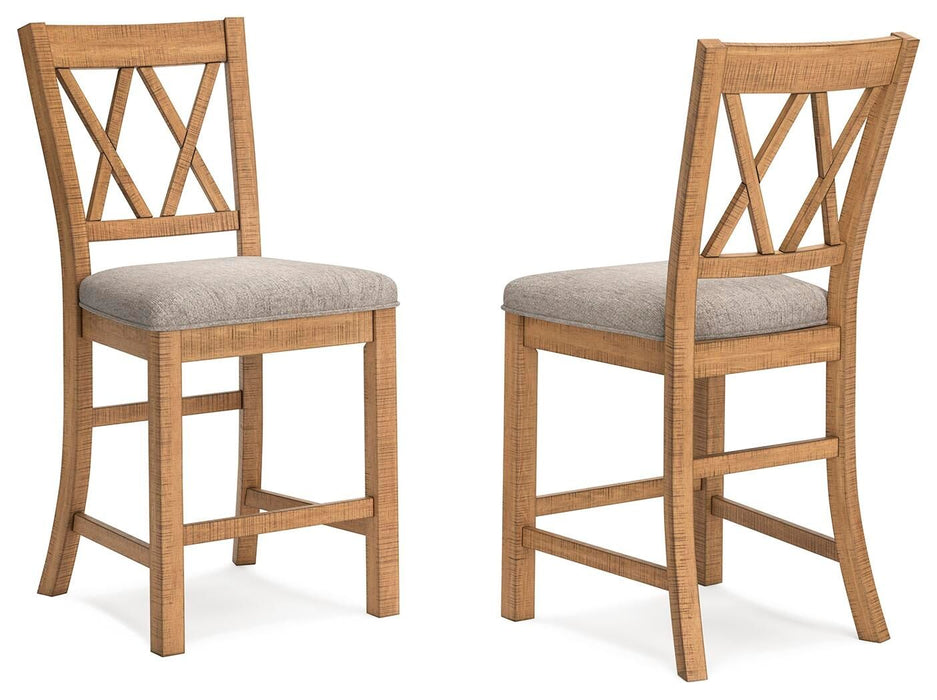 Havonplane - Upholstered Barstool (Set of 2) - Brown – Stool Sets by Signature Design by Ashley® at Furniture Wholesale Plus , Nashville furniture store