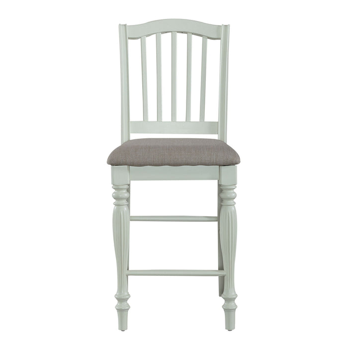 Cumberland Creek - Slat Back Counter Chair - White – Counter Chairs by Liberty Furniture at Furniture Wholesale Plus , Nashville furniture store