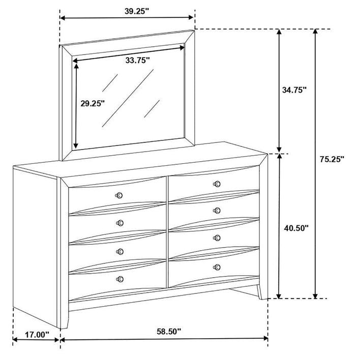 Briana - 8-Drawer Dresser – Dressers by CoasterEssence at Furniture Wholesale Plus , Nashville furniture store