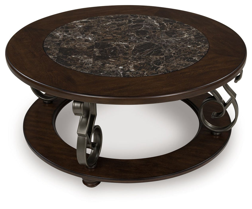 Frallyn - Round Cocktail Table - Dark Brown – Coffee Tables by Signature Design by Ashley® at Furniture Wholesale Plus , Nashville furniture store