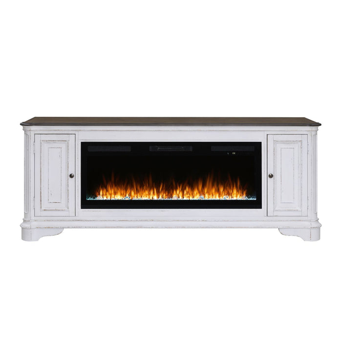 Fireplace TV Consoles - 244 82" Console With Fire FTS - White – Fireplace TV Stands by Liberty Furniture at Furniture Wholesale Plus , Nashville furniture store