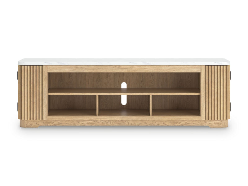 Camdill - XL TV Stand With Fireplace Option - Light Brown – TV Stands by Signature Design by Ashley® at Furniture Wholesale Plus , Nashville furniture store