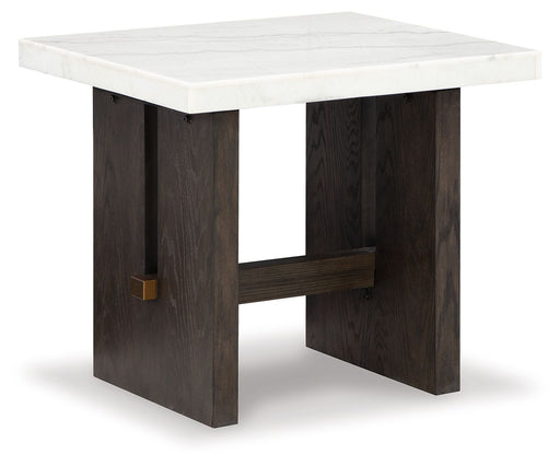 Burkhaus - Rectangular End Table - White / Dark Brown – End Tables by Signature Design by Ashley® at Furniture Wholesale Plus , Nashville furniture store