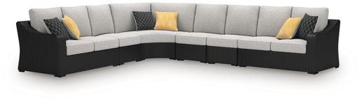 Beachcroft - 6-Piece Outdoor Sectional - Black / Light Gray – Stationary Sectionals by Signature Design by Ashley® at Furniture Wholesale Plus , Nashville furniture store