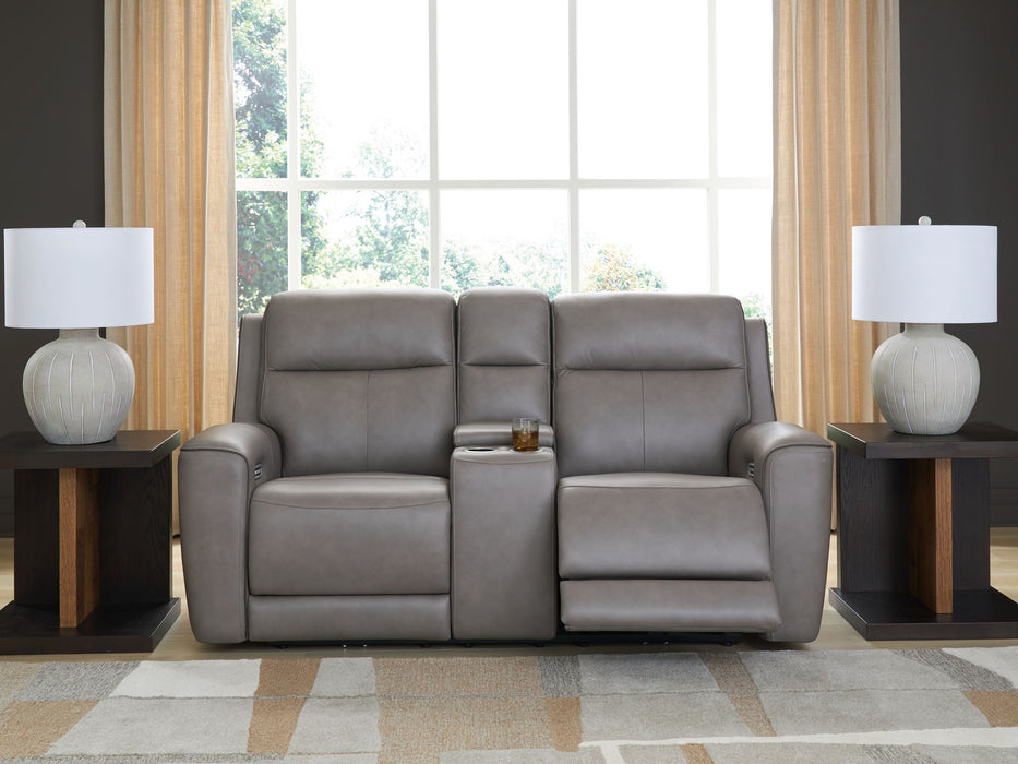 5Z-Comfort - Relaxation - Power Reclining Loveseat with Console / Adj Headrest – Reclining Loveseats by Signature Design by Ashley® at Furniture Wholesale Plus , Nashville furniture store