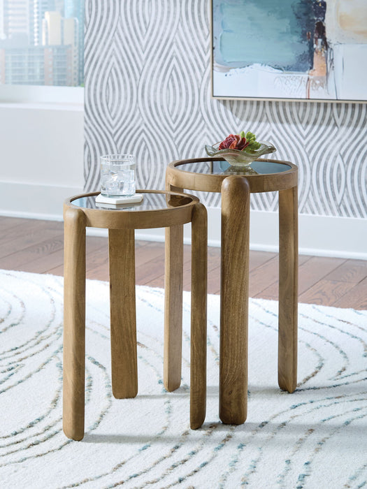 Jossor - Accent Table Set (Set of 2) - Light Brown – Table Sets by Signature Design by Ashley® at Furniture Wholesale Plus , Nashville furniture store