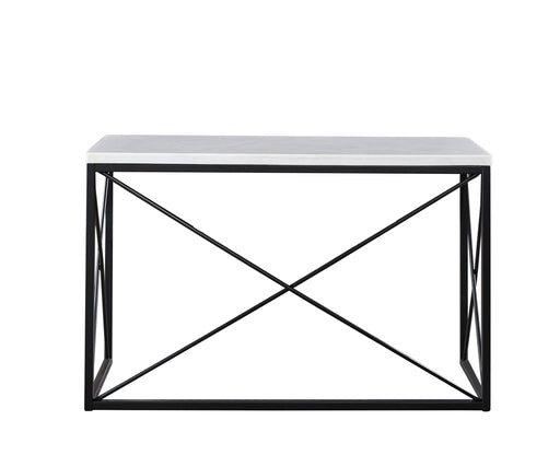 Skyler - White Marble Top Rectangular Sofa Table - White – Sofa Tables by Steve Silver Furniture at Furniture Wholesale Plus , Nashville furniture store
