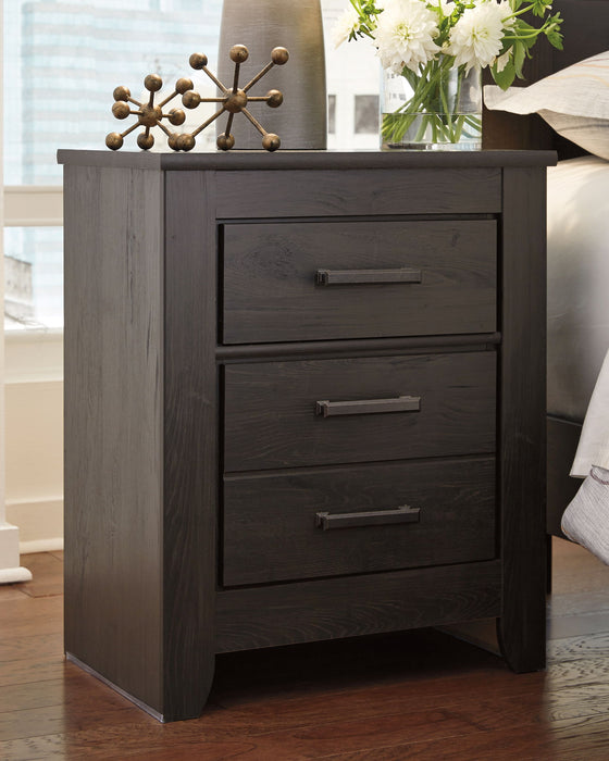 Brinxton - Two Drawer Night Stand - Charcoal – Accent Nightstands by Signature Design by Ashley® at Furniture Wholesale Plus , Nashville furniture store