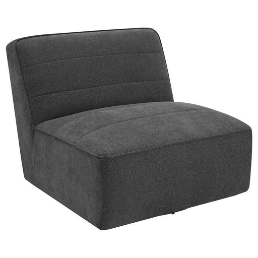 Cobie - Upholstered Armless Swivel Chair - Dark Charcoal – Swivel Chairs by Coaster Fine Furniture at Furniture Wholesale Plus , Nashville furniture store