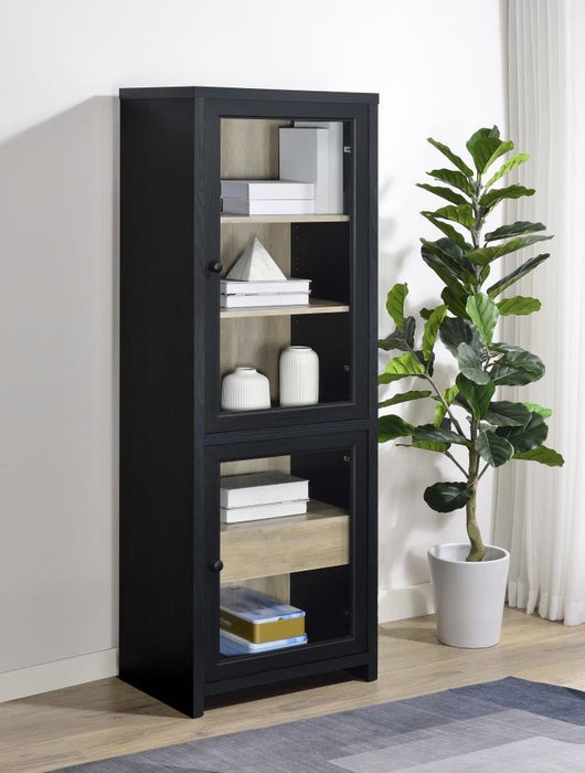 Denison - 67" 2-Door Media Tower Storage Cabinet - Black – Piers by Coaster Fine Furniture at Furniture Wholesale Plus , Nashville furniture store