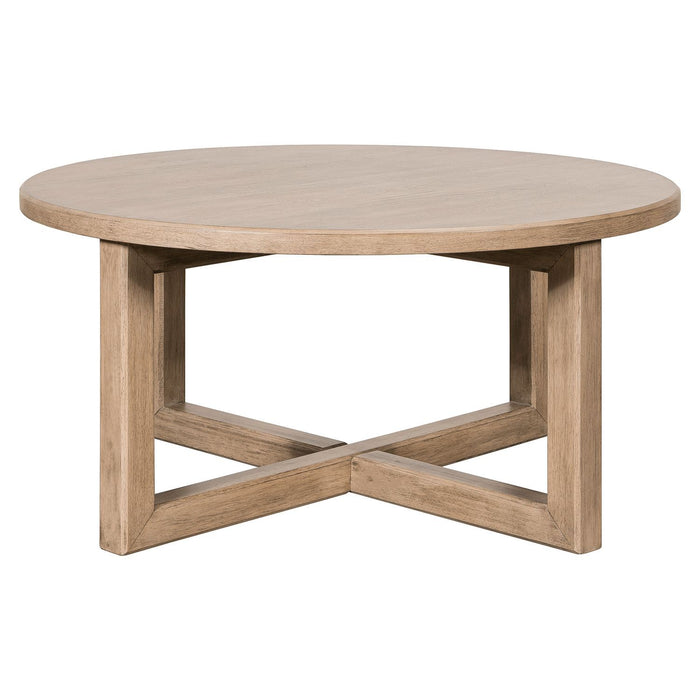 Proximity Place - Round Cocktail Table - Barley Buff – Cocktail Tables by Liberty Furniture at Furniture Wholesale Plus , Nashville furniture store