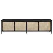 Amherst - 78" 4-Door Metal TV Stand Media Console - Black – TV Stands by Coaster Fine Furniture at Furniture Wholesale Plus , Nashville furniture store