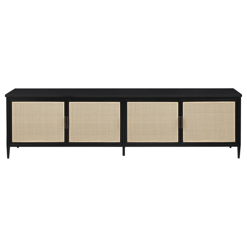 Amherst - 78" 4-Door Metal TV Stand Media Console - Black – TV Stands by Coaster Fine Furniture at Furniture Wholesale Plus , Nashville furniture store