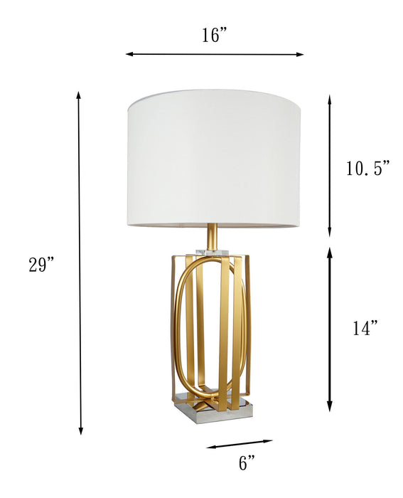 Table Lamp - Gold & White – Table Lamps by Crown Mark at Furniture Wholesale Plus , Nashville furniture store
