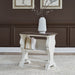 Abbey Road - Library Chair Side Table - Porcelain White / Churchill Brown – Chair Side Tables by Liberty Furniture at Furniture Wholesale Plus , Nashville furniture store