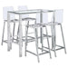 Tolbert - 5 Piece Bar Set With Acrylic Chairs - Clear And Chrome – 5 Piece Dining Room Sets by Coaster Fine Furniture at Furniture Wholesale Plus , Nashville furniture store