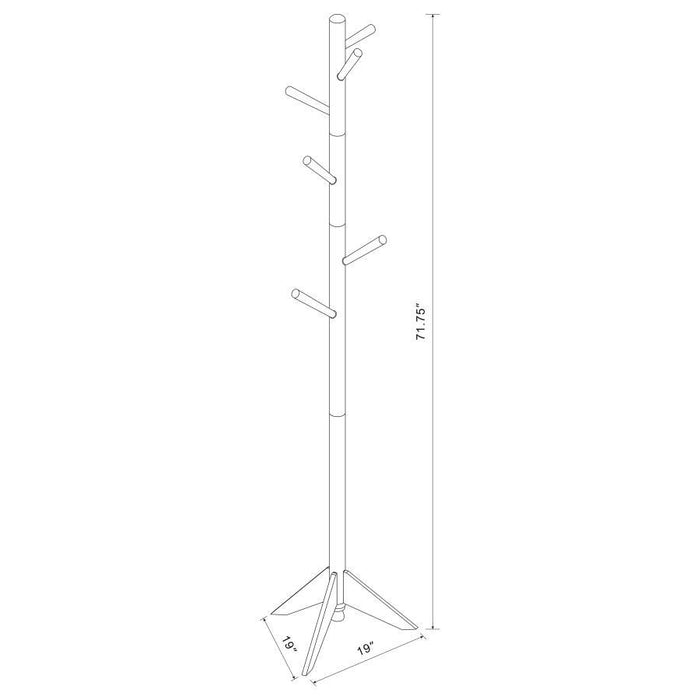 Devlin - 6 Hook Freestanding Wood Coat Rack Hat Hanger – Freestanding Coat Racks by CoasterEveryday at Furniture Wholesale Plus , Nashville furniture store