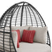 Playa - Twin Egg Chair With 3 Pillows - Dark Gray / Beige – Patio Swings by Elements International at Furniture Wholesale Plus , Nashville furniture store