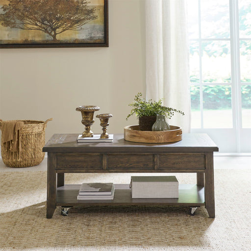Paradise Valley - Lift Top Cocktail Table - Saddle Brown – Cocktail Tables by Liberty Furniture at Furniture Wholesale Plus , Nashville furniture store