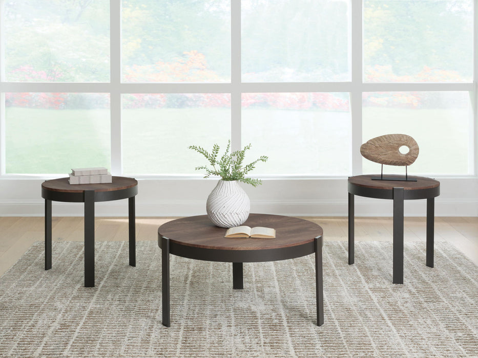Horizon Hills - Occasional Table Set (Set of 3) - Brown / Black – Table Sets by Signature Design by Ashley® at Furniture Wholesale Plus , Nashville furniture store