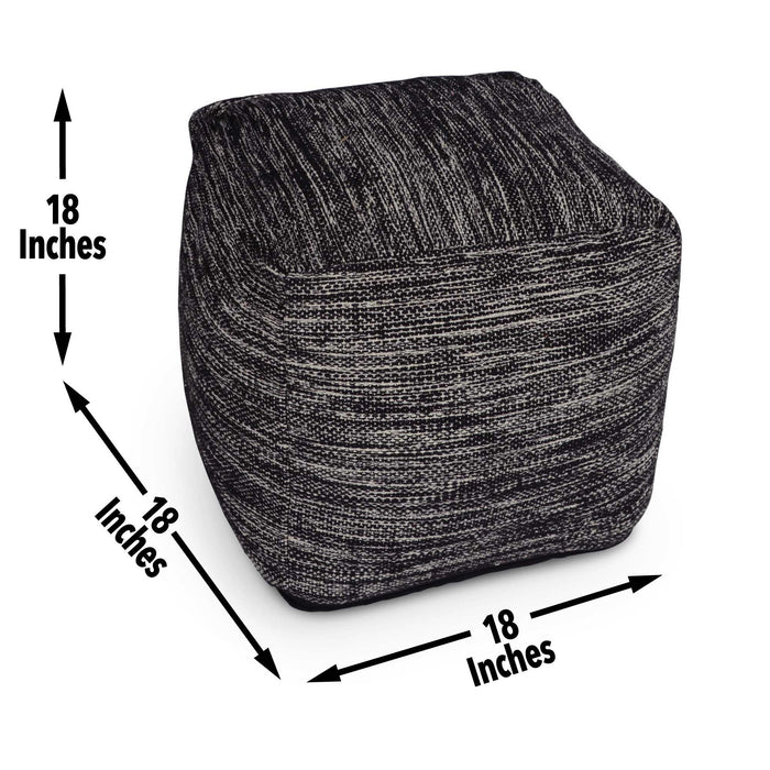Omari - Square Handwoven Woolen Pouf - Black - Premium Accent Poufs from Steve Silver Furniture - Just $129! Shop now at Furniture Wholesale Plus  We are the best furniture store in Nashville, Hendersonville, Goodlettsville, Madison, Antioch, Mount Juliet, Lebanon, Gallatin, Springfield, Murfreesboro, Franklin, Brentwood