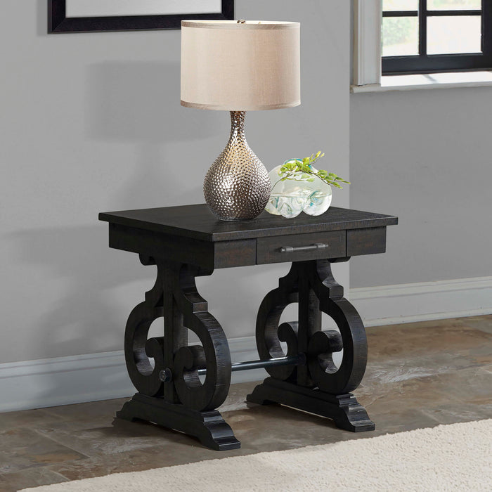 Stone - Chairside Table With PU Base - Dark Walnut – Chair Side Tables by Elements International at Furniture Wholesale Plus , Nashville furniture store