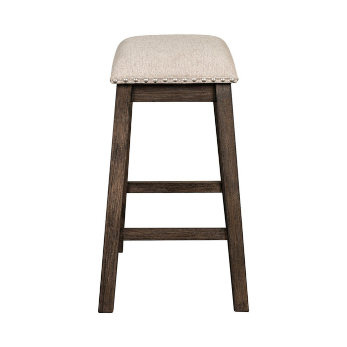 Harrison - Upholstered Console Stool - Espresso – Counter Height (24"-27") by Liberty Furniture at Furniture Wholesale Plus , Nashville furniture store