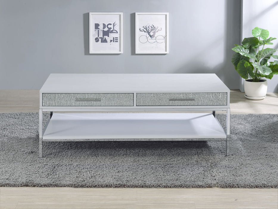 Mirage - Coffee Table - White – Coffee Tables by Steve Silver Furniture at Furniture Wholesale Plus , Nashville furniture store