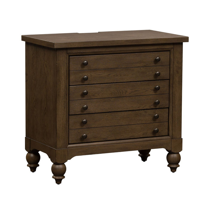 Americana Farmhouse - Bedside Chest With Charging Station – Bedside Chests by Liberty Furniture at Furniture Wholesale Plus , Nashville furniture store