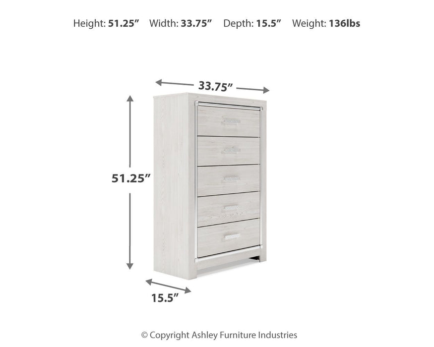 Altyra - Five Drawer Chest - White – Accent Chests by Signature Design by Ashley® at Furniture Wholesale Plus , Nashville furniture store