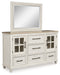 Shaybrock - Dresser And Mirror - Antique White / Brown – Dresser & Mirror by Benchcraft® at Furniture Wholesale Plus , Nashville furniture store