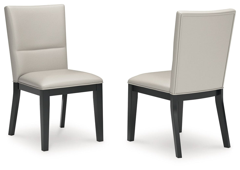 Glinari - Dining Upholstered Side Chair (Set of 2) - Taupe / Black – Chair Sets by Signature Design by Ashley® at Furniture Wholesale Plus , Nashville furniture store