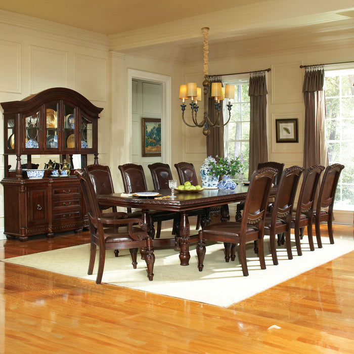 Antoinette - Ped Table With Leaf - Dark Brown – Dining Tables with Extensions by Steve Silver Furniture at Furniture Wholesale Plus , Nashville furniture store