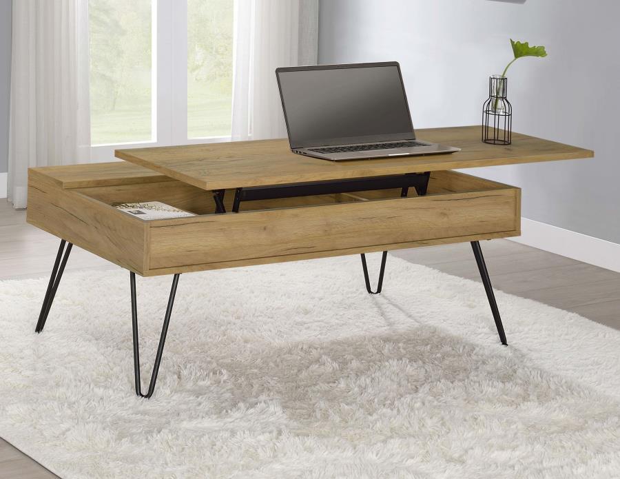 Fanning - Engineered Wood Lift Top Coffee Table - Golden Oak – Coffee Tables by CoasterEssence at Furniture Wholesale Plus , Nashville furniture store