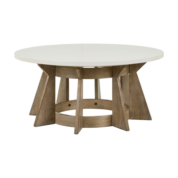 Berkley Square - Round Cocktail Table - Linen & Khaki – Cocktail Tables by Liberty Furniture at Furniture Wholesale Plus , Nashville furniture store