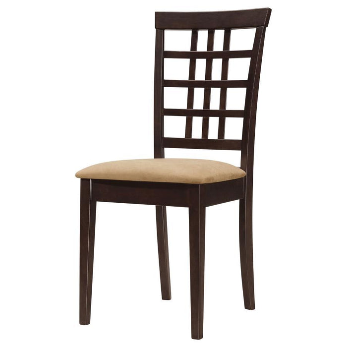 Kelso - Lattice Back Dining Side Chair (Set of 2) - Cappuccino – Chair Sets by CoasterEveryday at Furniture Wholesale Plus , Nashville furniture store