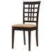 Kelso - Lattice Back Dining Side Chair (Set of 2) - Cappuccino – Chair Sets by CoasterEveryday at Furniture Wholesale Plus , Nashville furniture store