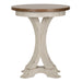 Farmhouse Reimagined - Round Chair Side Table - Antique White / Chestnut Tops – Chair Side Tables by Liberty Furniture at Furniture Wholesale Plus , Nashville furniture store