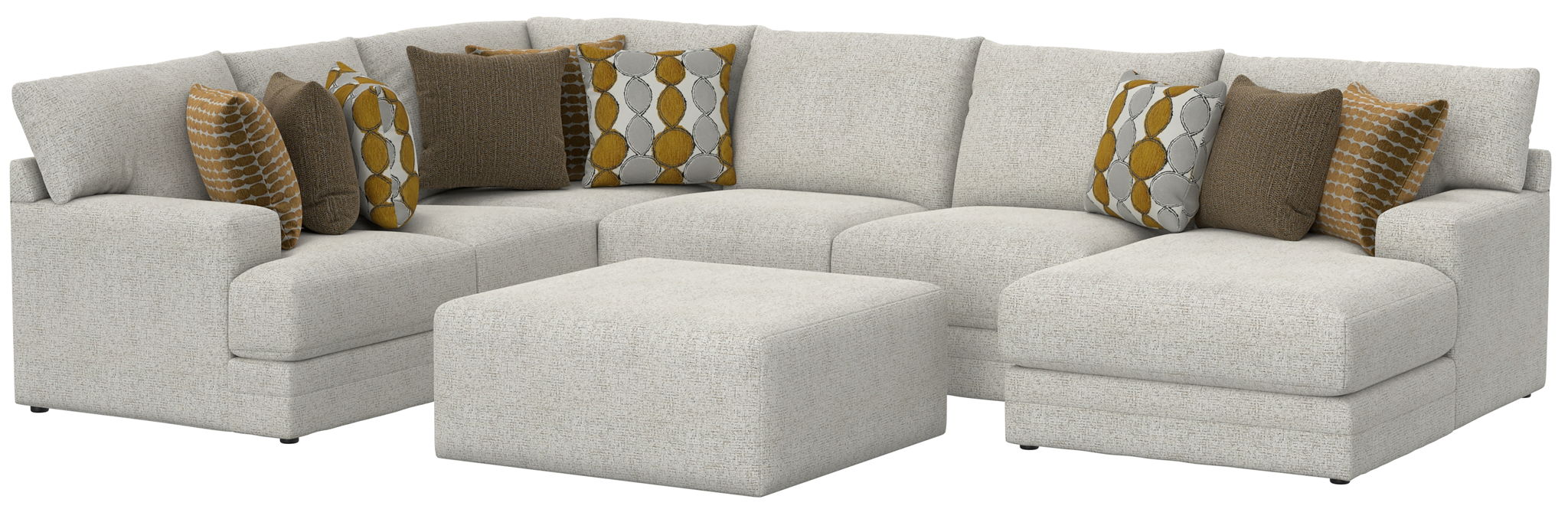 Tori - Sectional With Comfort Coil Seating, Cocktail Ottoman And Accent Pillows Included – 2 Piece Living Room Sets by Jackson at Furniture Wholesale Plus , Nashville furniture store
