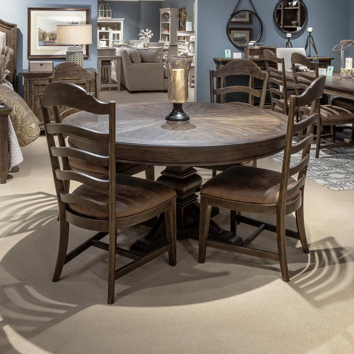 Paradise Valley - 5 Piece Pedestal Table Set - Saddle Brown – 5 Piece Dining Room Sets by Liberty Furniture at Furniture Wholesale Plus , Nashville furniture store