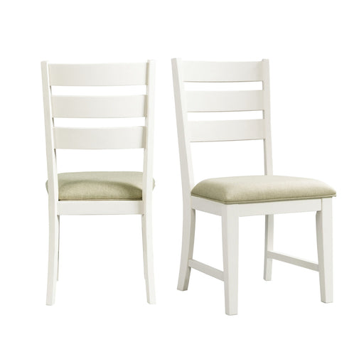 Park Creek - Ladder Back Side Chair (Set of 2) - Cottage White Finish – Chair Sets by Elements International at Furniture Wholesale Plus , Nashville furniture store