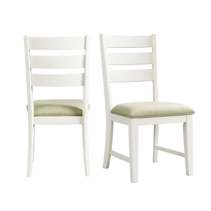 Park Creek - Ladder Back Side Chair (Set of 2) - Cottage White Finish – Chair Sets by Elements International at Furniture Wholesale Plus , Nashville furniture store