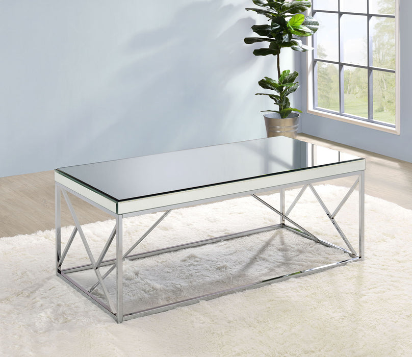 Evelyn - Mirror Top Cocktail Table - Gray – Cocktail Tables by Steve Silver Furniture at Furniture Wholesale Plus , Nashville furniture store