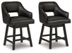 Tallenger - Upholstered Swivel Barstool (Set of 2) – Stool Sets by Signature Design by Ashley® at Furniture Wholesale Plus , Nashville furniture store