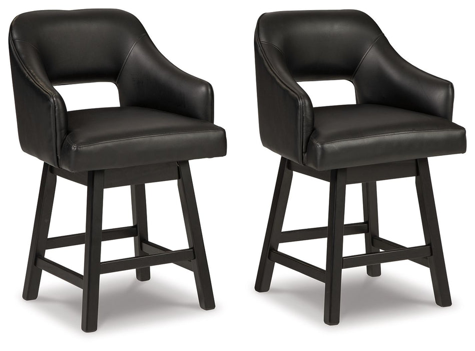 Tallenger - Upholstered Swivel Barstool (Set of 2) – Stool Sets by Signature Design by Ashley® at Furniture Wholesale Plus , Nashville furniture store